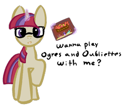 Size: 875x759 | Tagged: safe, artist:castafae, moondancer, pony, unicorn, g4, bronybait, cute, dancerbetes, dungeons and dragons, female, glasses, levitation, magic, nerd, ogres and oubliettes, simple background, solo, telekinesis, transparent background