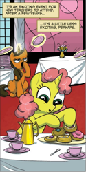 Size: 478x958 | Tagged: safe, idw, official comic, giddilee, gingersnap, earth pony, pony, unicorn, g4, micro-series #8, my little pony micro-series, spoiler:comic, advertisement, comic, female, idw advertisement, mare, preview