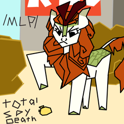 Size: 2000x2000 | Tagged: artist needed, safe, autumn blaze, kirin, g4, /mlp/ tf2 general, autumn blaze is not amused, dead ringer, high res, solo, spy, spy (tf2), team fortress 2, text, unamused