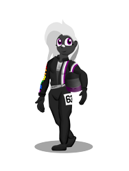 Size: 1800x2400 | Tagged: safe, artist:rockhoppr3, oc, oc only, oc:ace hearts, oc:roxy hearts, human, equestria girls, g4, asexual pride flag, helmet, lgbt, lgbtq+, pride, pride flag, racing suit, rule 63, simple background, solo, transparent background