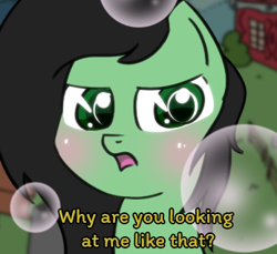 Size: 346x317 | Tagged: safe, artist:n', oc, oc only, oc:filly anon, pony, english subtitles, female, filly, foal, solo, text