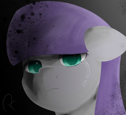 Size: 2280x2080 | Tagged: safe, artist:reinbou, maud pie, earth pony, pony, g4, crying, female, high res, looking at you, mare, simple background, solo