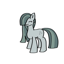 Size: 1000x1000 | Tagged: safe, artist:artevi, marble pie, earth pony, pony, g4, animated, atg 2023, cute, dancing, female, gif, hair over one eye, marblebetes, mare, newbie artist training grounds, party hard, simple background, smiling, solo, white background