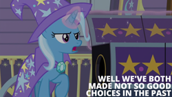 Size: 2000x1125 | Tagged: safe, edit, edited screencap, editor:quoterific, screencap, trixie, pony, unicorn, g4, uncommon bond, cape, clothes, solo, trixie's wagon, wagon