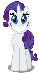 Size: 1868x3475 | Tagged: safe, artist:misterdavey, artist:ryan1942, edit, editor:oathcharm, vector edit, rarity, pony, unicorn, smile hd, g4, big grin, big smile, eyeshadow, faic, female, grin, high res, looking at you, makeup, mare, simple background, smiling, smiling at you, solo, standing, transparent background, vector