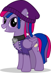 Size: 660x941 | Tagged: safe, artist:mlp-trailgrazer, oc, oc only, oc:prophetic prose, pegasus, pony, bisexual pride flag, female, mare, pride, pride flag, simple background, solo, transparent background
