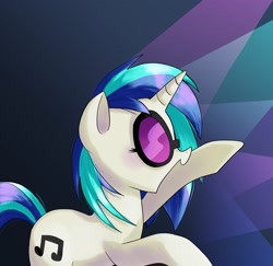 Size: 1798x1748 | Tagged: safe, artist:andromedasparkz, dj pon-3, vinyl scratch, pony, unicorn, g4, cute, female, mare, open mouth, raised hoof, solo, vinyl's glasses, vinylbetes