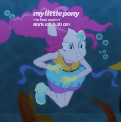 Size: 600x607 | Tagged: safe, screencap, pinkie pie, human, equestria girls, equestria girls specials, g4, my little pony equestria girls: better together, my little pony equestria girls: spring breakdown, animated, blowing bubbles, bubble, cute, diapinkes, female, gif, gurgling, ponied up, puffy skirt, solo, super ponied up, underwater, water