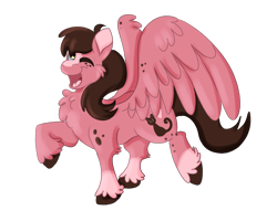 Size: 2500x2000 | Tagged: safe, artist:euspuche, oc, oc only, pegasus, pony, artfight, high res, looking at you, one eye closed, open mouth, open smile, simple background, smiling, solo, spread wings, transparent background, wings