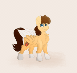 Size: 1930x1839 | Tagged: safe, artist:euspuche, oc, oc only, oc:epic!scare, pegasus, pony, animated, cheek fluff, chest fluff, coat markings, gif, hoof fluff, jumping, leg fluff, lightsaber, looking at you, mouth hold, simple background, socks (coat markings), solo, spread wings, star wars, tail, tail wag, weapon, white background, wings