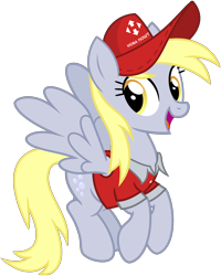 Size: 3200x4000 | Tagged: safe, artist:cheezedoodle96, edit, editor:rimour, derpy hooves, pegasus, pony, g4, clothes, cyrillic, female, flying, hat, looking at you, mailmare, mailmare hat, mailmare uniform, mare, nova poshta, shirt, simple background, smiling, solo, transparent background, ukraine, underp