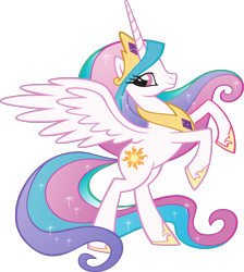 Size: 2509x2804 | Tagged: safe, princess celestia, alicorn, pony, g4, official, .svg available, female, high res, mare, rearing, simple background, smiling, solo, stock vector, svg, transparent background, vector