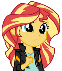 Size: 9306x10601 | Tagged: safe, artist:andoanimalia, sunset shimmer, human, equestria girls, g4, my little pony equestria girls: friendship games, absurd resolution, cute, eyebrows, female, frown, sad, simple background, solo, transparent background, vector