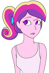 Size: 1019x1519 | Tagged: safe, artist:reponer, derpibooru exclusive, princess cadance, human, equestria girls, g4, clothes, female, ponytail, simple background, solo, tank top, teen princess cadance, transparent background, young cadance