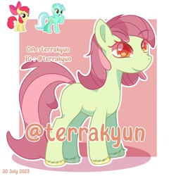 Size: 1280x1280 | Tagged: safe, artist:terrakyun, apple bloom, lyra heartstrings, oc, earth pony, pony, g4, female, filly, foal, fusion, fusion:lyra heartstrings, mare