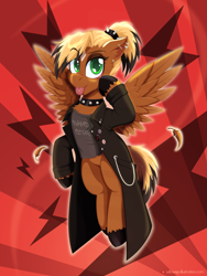 Size: 1200x1600 | Tagged: safe, artist:willoillo, oc, oc only, oc:threnody, pegasus, pony, fallout equestria, fallout equestria: speak, commission, fanfic art, punk