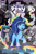 Size: 2063x3131 | Tagged: safe, artist:caseycoller, idw, official comic, izzy moonbow, misty brightdawn, opaline arcana, skye, violette rainbow, alicorn, pony, unicorn, zebra, g5, my little pony: black white & blue, official, spoiler:comic, spoiler:g5comic, :o, bracelet, braces, castle, coat markings, comic cover, cover, cover art, eyeshadow, female, filly, foal, friendship bracelet, frown, high res, jewelry, makeup, mare, my little pony logo, necklace, open mouth, open smile, pale belly, partial color, smiling, socks (coat markings), starry eyes, unshorn fetlocks, variant cover, wingding eyes