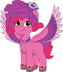 Size: 1116x1274 | Tagged: safe, artist:prixy05, ruby jubilee, pegasus, pony, g5, my little pony: tell your tale, simple background, solo, spread wings, transparent background, vector, wings
