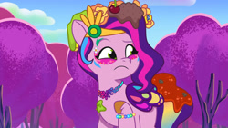 Size: 3072x1727 | Tagged: safe, screencap, pipp petals, pegasus, pony, diva and conquer, g5, my little pony: tell your tale, spoiler:g5, spoiler:my little pony: tell your tale, spoiler:tyts01e56, eyebrows, female, frown, mare, raised eyebrow, solo