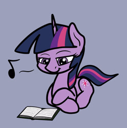 Size: 2036x2048 | Tagged: safe, artist:ewoudcponies, twilight sparkle, pony, unicorn, g4, book, female, high res, reading, simple background, solo, unicorn twilight