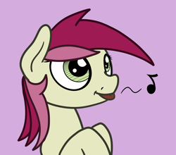 Size: 2048x1803 | Tagged: safe, artist:ewoudcponies, roseluck, earth pony, pony, g4, female, mlem, music notes, silly, simple background, solo, tongue out