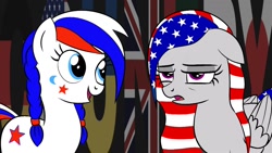 Size: 1280x720 | Tagged: safe, artist:ivacher comix, oc, oc:marussia, pony, duo, nation ponies, ponified, russia, unamused, united states, youtube link