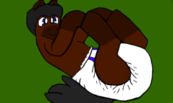 Size: 854x512 | Tagged: safe, artist:cavewolfphil, oc, earth pony, pony, abdl, blue eyes, cute, diaper, diaper butt, diaper fetish, diapered, fetish, green background, lying down, male, missing cutie mark, non-baby in diaper, simple background, stallion, white diaper