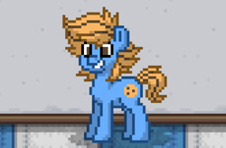 Size: 845x555 | Tagged: safe, oc, oc:blue cookie, earth pony, pony, pony town, cute, male, photo, smiling, solo, stallion