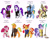 Size: 2048x1591 | Tagged: safe, artist:butchidiot, artist:fizzmitz, applejack, fluttershy, pinkie pie, rainbow dash, rarity, starlight glimmer, sunset shimmer, twilight sparkle, earth pony, pegasus, pony, unicorn, g4, alternate hairstyle, beanie, breaking bad, clothes, cosplay, costume, crossover, emoshy, female, frown, glasses, glowing, glowing horn, group, gus fring, hat, heisenberg, horn, jane margolis, jesse pinkman, kim wexler, lesbian, magic, mike ehrmantraut, one eye closed, saul goodman, simple background, skyler white, smiling, text, walter white, white background, wink