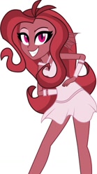 Size: 563x1014 | Tagged: source needed, safe, oc, oc only, oc:mezma, human, siren, equestria girls, g4, clothes, disguise, disguised siren, dress, female, hand on hip, photo, simple background, smiling, solo, white background