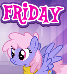 Size: 253x277 | Tagged: safe, gameloft, rainbowshine, pegasus, pony, g4, clothes, cropped, english, female, friday, happy, mare, meme, scarf, solo, text, wings, wow! glimmer