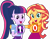 Size: 10704x8416 | Tagged: safe, artist:chrismc373, sci-twi, sunset shimmer, twilight sparkle, human, equestria girls 10th anniversary, equestria girls, g4, absurd resolution, cellphone, duo, duo female, female, phone, simple background, smartphone, transparent background