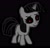 Size: 1324x1260 | Tagged: safe, artist:pipandwolf, oc, oc only, pony, unicorn, black background, black sclera, blank flank, creepy, foal, genderless, not apple bloom, red eyes, simple background, smiling, solo