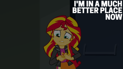 Size: 1920x1080 | Tagged: safe, edit, edited screencap, editor:quoterific, screencap, sunset shimmer, human, equestria girls, g4, my little pony equestria girls: rainbow rocks, solo