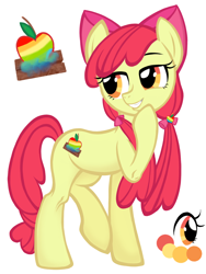 Size: 1080x1440 | Tagged: safe, artist:磊琅生, apple bloom, earth pony, pony, g4, alternate cutie mark, female, filly, foal, older, older apple bloom, simple background, solo, teenage apple bloom, white background
