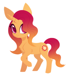 Size: 3000x3269 | Tagged: safe, artist:belka-sempai, oc, oc only, oc:sunstone, pony, unicorn, chest fluff, commission, female, high res, horn, looking at you, mare, raised hoof, simple background, smiling, smiling at you, solo, transparent background, unicorn oc