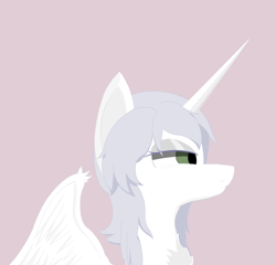 Size: 2600x2500 | Tagged: artist needed, source needed, safe, oc, oc:κασσάνδρα, alicorn, pony, alicorn oc, high res, horn, simple background, solo, wings