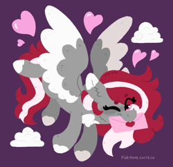 Size: 1278x1230 | Tagged: safe, artist:pink-pone, oc, pegasus, pony, colored wings, female, letter, mare, solo, two toned wings, wings