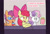 Size: 1476x1000 | Tagged: safe, artist:felicitea, apple bloom, scootaloo, sweetie belle, earth pony, pegasus, pony, unicorn, g4, 3d glasses, barbie, barbie (film), cinema, cutie mark crusaders, food, levitation, magic, open mouth, open smile, popcorn, slushie, smiling, telekinesis