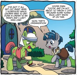 Size: 1004x976 | Tagged: safe, artist:tony fleecs, idw, ms. malus, stygian, earth pony, pony, unicorn, g4, legends of magic #7, my little pony: legends of magic, spoiler:comic, comic, elderly, female, male, mare, stallion