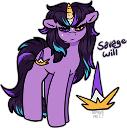 Size: 1660x1676 | Tagged: safe, artist:sexygoatgod, oc, oc only, oc:savage will, pony, unicorn, adoptable, female, gradient horn, horn, magical lesbian spawn, offspring, parent:starlight glimmer, parent:twilight sparkle, parents:twistarlight, simple background, solo, transparent background
