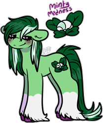 Size: 1484x1777 | Tagged: safe, artist:sexygoatgod, oc, oc only, oc:mint madness, earth pony, pony, adoptable, female, magical lesbian spawn, offspring, parent:lyra heartstrings, parent:tree hugger, parents:hearthugger, simple background, solo, transparent background