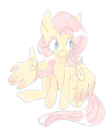 Size: 1794x2048 | Tagged: safe, artist:nutsack90, fluttershy, pegasus, pony, g4, cute, shyabetes, simple background, sitting, solo, white background, wings