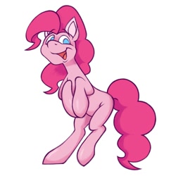 Size: 1000x1000 | Tagged: safe, artist:partyponypower, pinkie pie, earth pony, pony, g4, open mouth, simple background, smiling, solo, white background