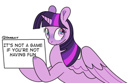 Size: 1280x836 | Tagged: safe, artist:1racat, twilight sparkle, alicorn, pony, g4, bust, colored hooves, ears up, eyelashes, eyes open, feathered wings, female, fringe, hoof hold, horn, looking at you, mare, partially open wings, simple background, solo, text, twilight sparkle (alicorn), white background, wings