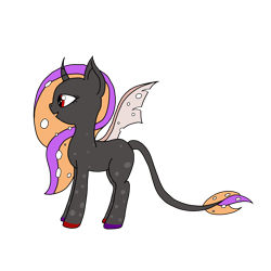 Size: 4000x4000 | Tagged: safe, artist:midnightbloom, oc, oc only, oc:bloody_lyra, changeling, changeling oc, double colored changeling, female, simple background, solo, transparent background