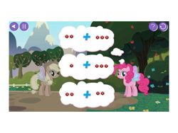 Size: 800x600 | Tagged: safe, screencap, applejack, pinkie pie, butterfly, butterfly pony, fairy, fairy pony, flutter pony, hybrid, original species, pony, g4, my little pony: friendship is magic mathematics, butterfly wings, context needed, discorded, duo, fairy wings, leapfrog®️, leapster explorer, math, video game, wings
