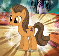 Size: 646x616 | Tagged: safe, gameloft, idw, morninglory fields, pony, unicorn, g4, my little pony: magic princess, spoiler:comic, female, horn, male