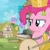 Size: 1080x1080 | Tagged: safe, artist:partyponypinkie.pie, pinkie pie, earth pony, parasprite, pony, g4, banjo, female, harmonica, musical instrument, older, older pinkie pie