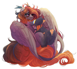 Size: 2560x2286 | Tagged: safe, artist:inspiredpixels, oc, oc only, oc:reminati, pegasus, pony, crying, female, high res, hooves together, mare, simple background, solo, transparent background, unshorn fetlocks, wings